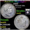Image 1 : ***Auction Highlight*** 1883 Hawaii Half 50c Graded Select Unc By USCG (fc)