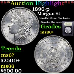 ***Auction Highlight*** 1896-p Morgan Dollar $1 Graded GEM++ Unc By USCG (fc)