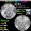 Image 1 : ***Auction Highlight*** 1896-p Morgan Dollar $1 Graded GEM++ Unc By USCG (fc)
