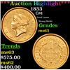 Image 1 : ***Auction Highlight*** 1853 Gold Dollar $1 Grades Select Unc (fc)
