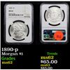 Image 1 : NGC 1890-p Morgan Dollar $1 Graded ms62 By NGC