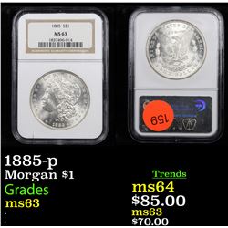 NGC 1885-p Morgan Dollar $1 Graded ms63 By NGC