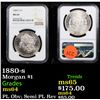 Image 1 : NGC 1880-s Morgan Dollar $1 Graded ms64 By NGC