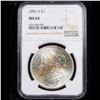 Image 2 : NGC 1881-s Rainbow Toned Morgan Dollar $1 Graded ms64 By NGC