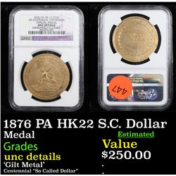 NGC 1876 PA HK22 S.C. Dollar Graded unc details By NGC