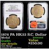Image 1 : NGC 1876 PA HK22 S.C. Dollar Graded unc details By NGC