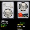 Image 1 : NGC 1923-p Peace Dollar $1 Graded ms64 By NGC