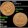 Image 1 : 1861 Indian Cent 1c Grades f+