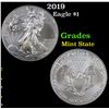 Image 1 : 2019 Silver Eagle Dollar $1 Grades Mint State