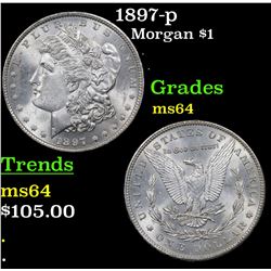 1897-p Morgan Dollar $1 Grades Choice Unc