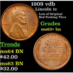 1909 vdb Lincoln Cent 1c Grades Select+ Unc BN