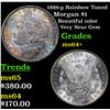 Image 1 : 1886-p Rainbow Toned Morgan Dollar $1 Grades Choice+ Unc