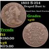 Image 1 : 1803 S-254 Draped Bust Large Cent 1c Grades vg+