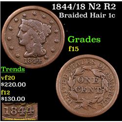 1844/18 N2 R2 Braided Hair Large Cent 1c Grades f+