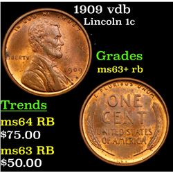 1909 vdb Lincoln Cent 1c Grades Select+ Unc RB