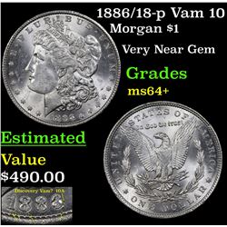 1886/18-p Vam 10 Morgan Dollar $1 Grades Choice+ Unc