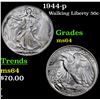 Image 1 : 1944-p Walking Liberty Half Dollar 50c Grades Choice Unc