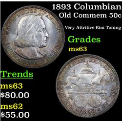 1893 Columbian Old Commem Half Dollar 50c Grades Select Unc