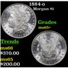 Image 1 : 1884-o Morgan Dollar $1 Grades GEM+ Unc