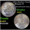 Image 1 : 1885-o Rainbow Toned Morgan Dollar $1 Grades Choice Unc