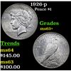 Image 1 : 1926-p Peace Dollar $1 Grades Select+ Unc