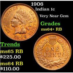 1906 Indian Cent 1c Grades Choice+ Unc RB