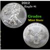 Image 1 : 2012 Silver Eagle Dollar $1 Grades Mint State