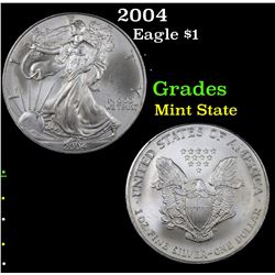 2004 Silver Eagle Dollar $1 Grades Mint State