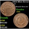 Image 1 : 1864 Mint Error Two Cent Piece 2c Grades vf+