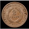 Image 3 : 1864 Mint Error Two Cent Piece 2c Grades vf+