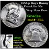 Image 1 : 1955-p Bugs Bunny Franklin Half Dollar 50c Grades Choice Unc+ FBL