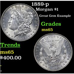 1889-p Morgan Dollar $1 Grades GEM Unc