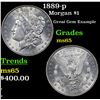Image 1 : 1889-p Morgan Dollar $1 Grades GEM Unc