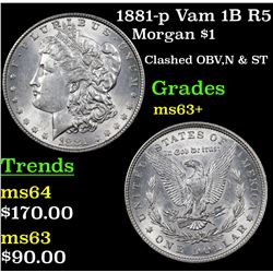 1881-p Vam 1B R5 Morgan Dollar $1 Grades Select+ Unc