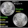 Image 1 : 1883-o Morgan Dollar $1 Grades GEM+ Unc
