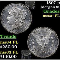 1897-p Morgan Dollar $1 Grades Select Unc+ PL