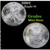 Image 1 : 2002 Silver Eagle Dollar $1 Grades Mint State