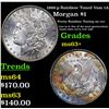 Image 1 : 1886-p Rainbow Toned Vam 1A Morgan Dollar $1 Grades Select+ Unc
