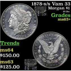 1878-s /s Vam 33 Morgan Dollar $1 Grades Select+ Unc