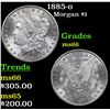 Image 1 : 1885-o Morgan Dollar $1 Grades GEM+ Unc