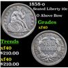 Image 1 : 1858-o Seated Liberty Dime 10c Grades xf
