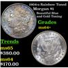 Image 1 : 1904-o Rainbow Toned Morgan Dollar $1 Grades Choice+ Unc