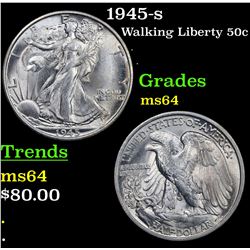 1945-s Walking Liberty Half Dollar 50c Grades Choice Unc