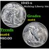 Image 1 : 1945-s Walking Liberty Half Dollar 50c Grades Choice Unc