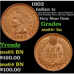 1902 Indian Cent 1c Grades Choice+ Unc BN