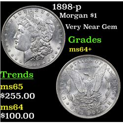 1898-p Morgan Dollar $1 Grades Choice+ Unc