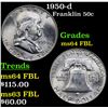 Image 1 : 1950-d Franklin Half Dollar 50c Grades Choice Unc FBL