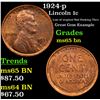 Image 1 : 1924-p Lincoln Cent 1c Grades GEM Unc BN