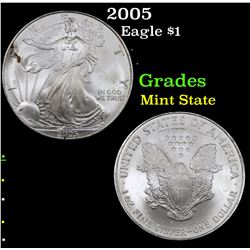 2005 Silver Eagle Dollar $1 Grades Mint State