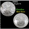 Image 1 : 2005 Silver Eagle Dollar $1 Grades Mint State